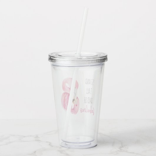 Moderne, exotische standaard en verbluffend flamin acryl drinkbeker (Achterkant)