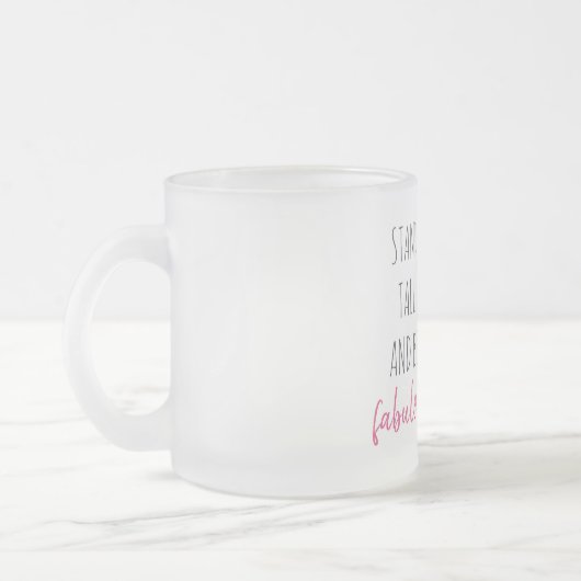 Moderne, exotische standaard en verbluffend flamin matglas koffiemok (Links)