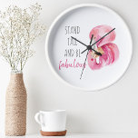 Moderne, exotische standaard en verbluffend flamin ronde klok<br><div class="desc">Moderne,  exotische standaard en verbluffend flamingo</div>