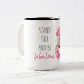 Moderne, exotische standaard en verbluffend flamin tweekleurige koffiemok (Voorkant links)