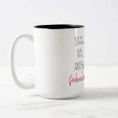 Moderne, exotische standaard en verbluffend flamin tweekleurige koffiemok (Links)