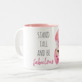 Moderne, exotische standaard en verbluffend flamin tweekleurige koffiemok (Voorkant links)