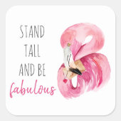 Moderne, exotische standaard en verbluffend flamin vierkante sticker (Voorkant)