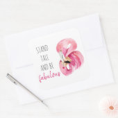 Moderne, exotische standaard en verbluffend flamin vierkante sticker (Envelop)