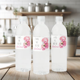 Moderne, exotische standaard en verbluffend flamin waterfles etiket