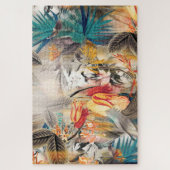 Moderne exotische tropische Waterverf Legpuzzel (Verticaal)