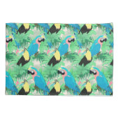 Moderne exotische vogels en Tropisch Foliage-ontwe Kussensloop (Achterkant-Links)