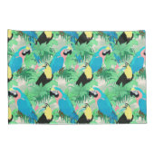 Moderne exotische vogels en Tropisch Foliage-ontwe Kussensloop (Achterkant-Rechts)