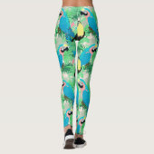 Moderne exotische vogels en Tropisch Foliage-ontwe Leggings (Achterkant)