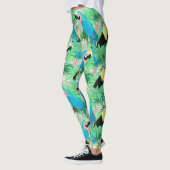 Moderne exotische vogels en Tropisch Foliage-ontwe Leggings (Links)