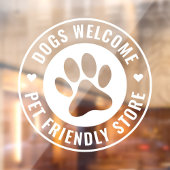 Moderne expressieve honden welkom Dierenvriendelij Raamsticker