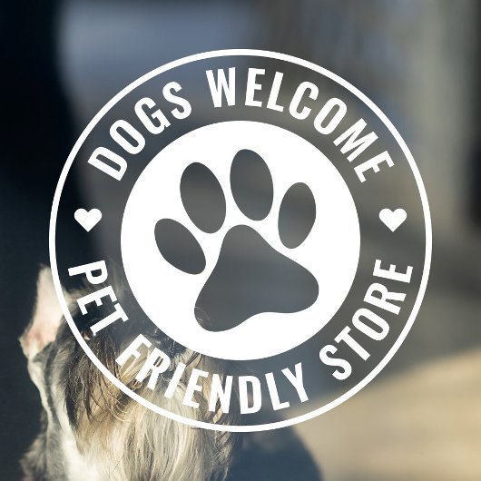 Moderne expressieve honden welkom Dierenvriendelij Raamsticker