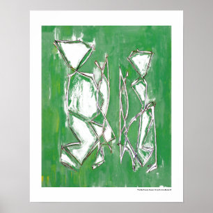 Moderne Expressionisme Kleurrijke Geometrische Kop Poster