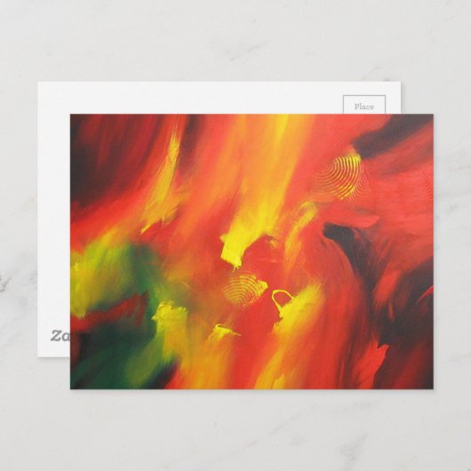 Moderne, expressionistische Abstracte Sjabloon voo Briefkaart (Voorkant / Achterkant)