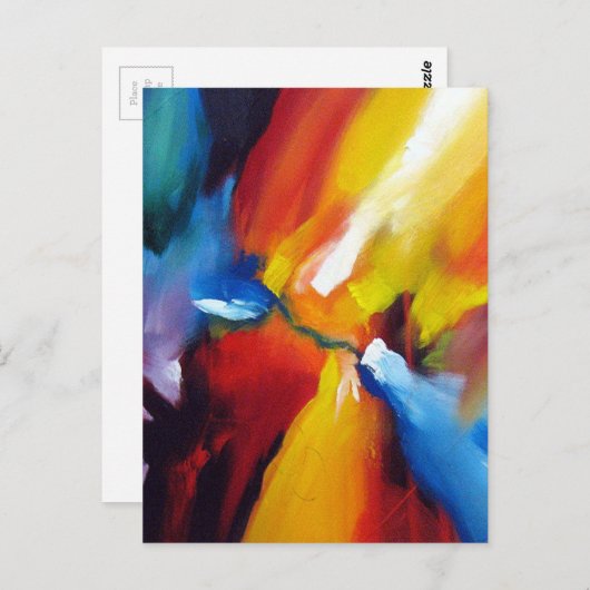 Moderne, expressionistische Abstracte Sjabloon voo Briefkaart (Voorkant / Achterkant)