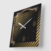 Moderne extra elegante Art Deco Vierkante Klok (Hoek)