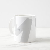 Moderne Extra Grote Geborduurde Initiaal & Naam Koffiemok (Voorkant links)