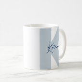 Moderne Extra Grote Monogram Beginletter Handgesch Koffiemok (Voorkant rechts)