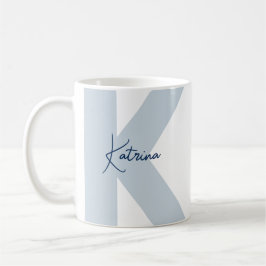 Moderne Extra Grote Monogram Beginletter Handgesch Koffiemok