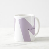 Moderne extra grote monogram initiaal en naam koff koffiemok (Voorkant rechts)