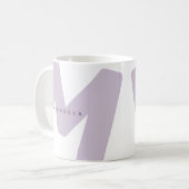 Moderne extra grote monogram initiaal en naam koff koffiemok (Voorkant links)