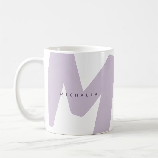 Moderne extra grote monogram initiaal en naam koff koffiemok (Links)