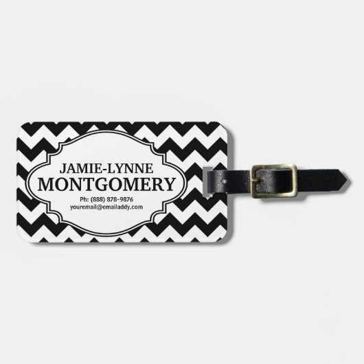 Moderne EYE-VANGST Chevron Pattern Bagagelabel (Voorkant horizontaal)