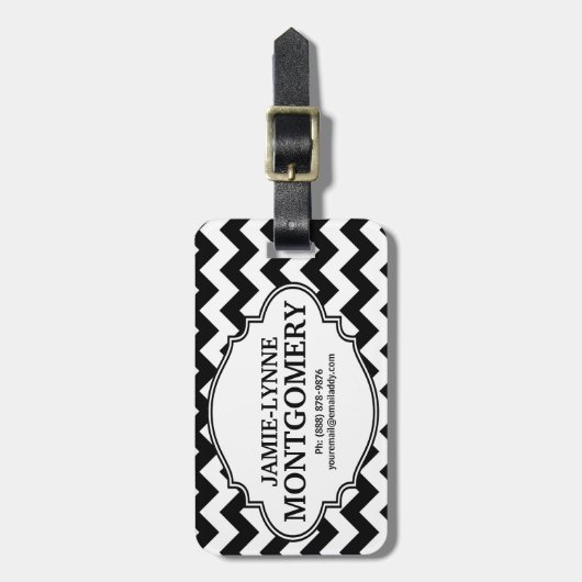 Moderne EYE-VANGST Chevron Pattern Bagagelabel (Voorkant verticaal)