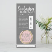 Moderne Eyelash Extension Flyer Pricing List C Kaart (Staand voorkant)