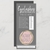 Moderne Eyelash Extension Flyer Pricing List C Kaart (Voorkant / Achterkant)