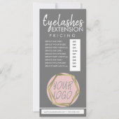 Moderne Eyelash Extension Flyer Pricing List C Kaart (Voorkant)