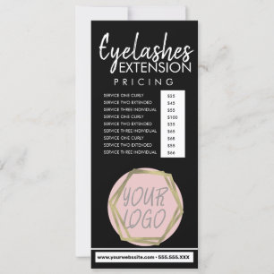 Moderne Eyelash Extension Flyer Pricing List D Kaart