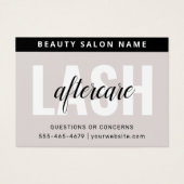 Moderne Eyelash Extensions Lash Aftercare Kaart (Voorkant)