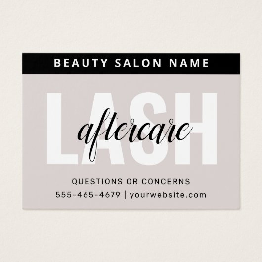 Moderne Eyelash Extensions Lash Aftercare Kaart (Voorkant)