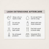 Moderne Eyelash Extensions Lash Aftercare Kaart (Achterkant)