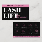 Moderne Eyelash-uitbreidingen Lash Lift Aftercare  Visitekaartje (Voorkant / Achterkant)