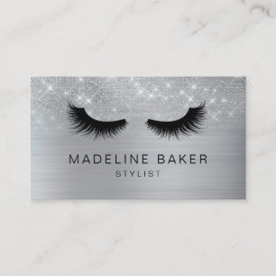 Moderne Eyelashes Makeup Silver Glitter Lashes Las Visitekaartje