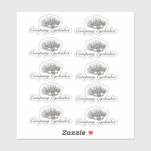 Moderne Eyelashes Packaging Business Name Sticker (Vel)