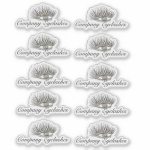 Moderne Eyelashes Packaging Business Name Sticker