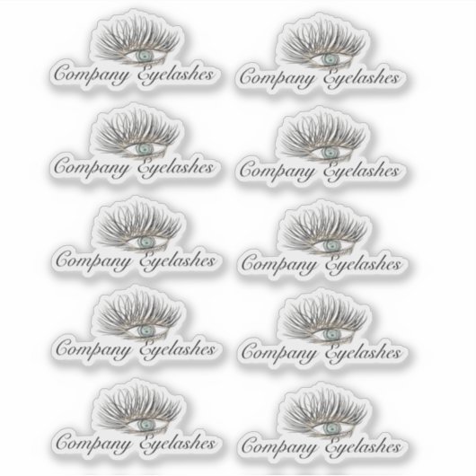 Moderne Eyelashes Packaging Business Name Sticker (Voorkant)
