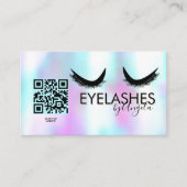 Moderne Eyelashes Salon Beauty Faux Holographic Visitekaartje (Voorkant)