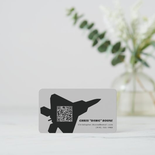 Moderne F-22 Raptor gevechtsvliegtuig Visitekaartje (Staand voorkant)