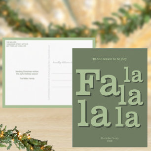 Moderne Fa La Green Eenvoudige Minimale Kerstmis Briefkaart