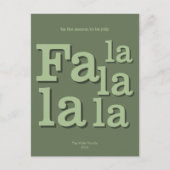 Moderne Fa La Green Eenvoudige Minimale Kerstmis Briefkaart (Voorkant)