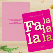 Moderne Fa La Hot Roze Eenvoudige Typografie Goud Folie Feestdagenkaart