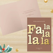 Moderne Fa La Mocha Eenvoudig Minimaal Chic Goud Folie Feestdagenkaart