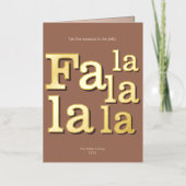 Moderne Fa La Mocha Eenvoudig Minimaal Chic Goud Folie Feestdagenkaart (Voorkant)