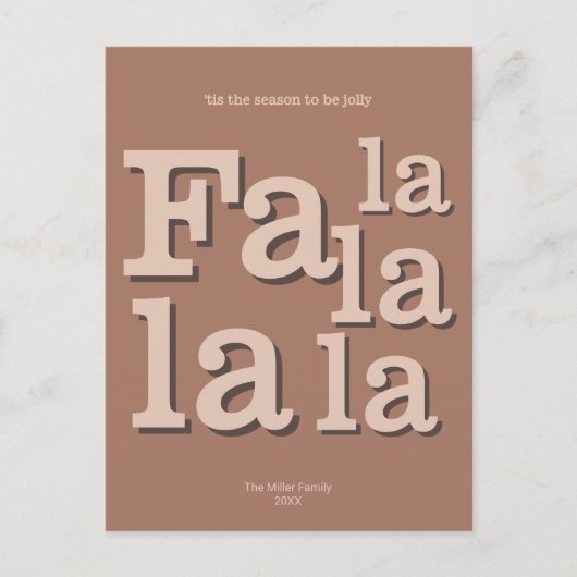 Moderne Fa La Mocha Eenvoudige Minimale Kerstmis Briefkaart (Voorkant)