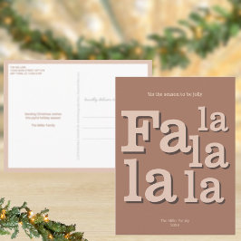 Moderne Fa La Mocha Eenvoudige Minimale Kerstmis Briefkaart
