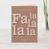 Moderne Fa La Mocha Eenvoudige Typografie Trendy Feestdagen Kaart (Voorkant)